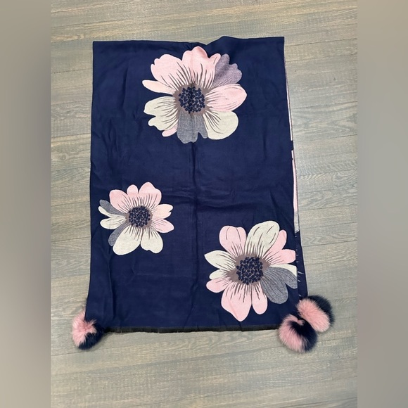 Reversible scarf pink / navy beautiful accents - Picture 2 of 2